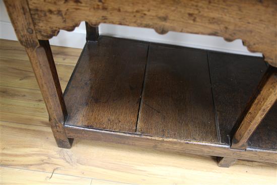 An 18th century oak dresser, W.5ft 1in. H.6ft 5in.